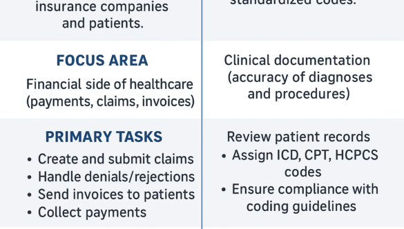 key differences between medical billing and medical coding